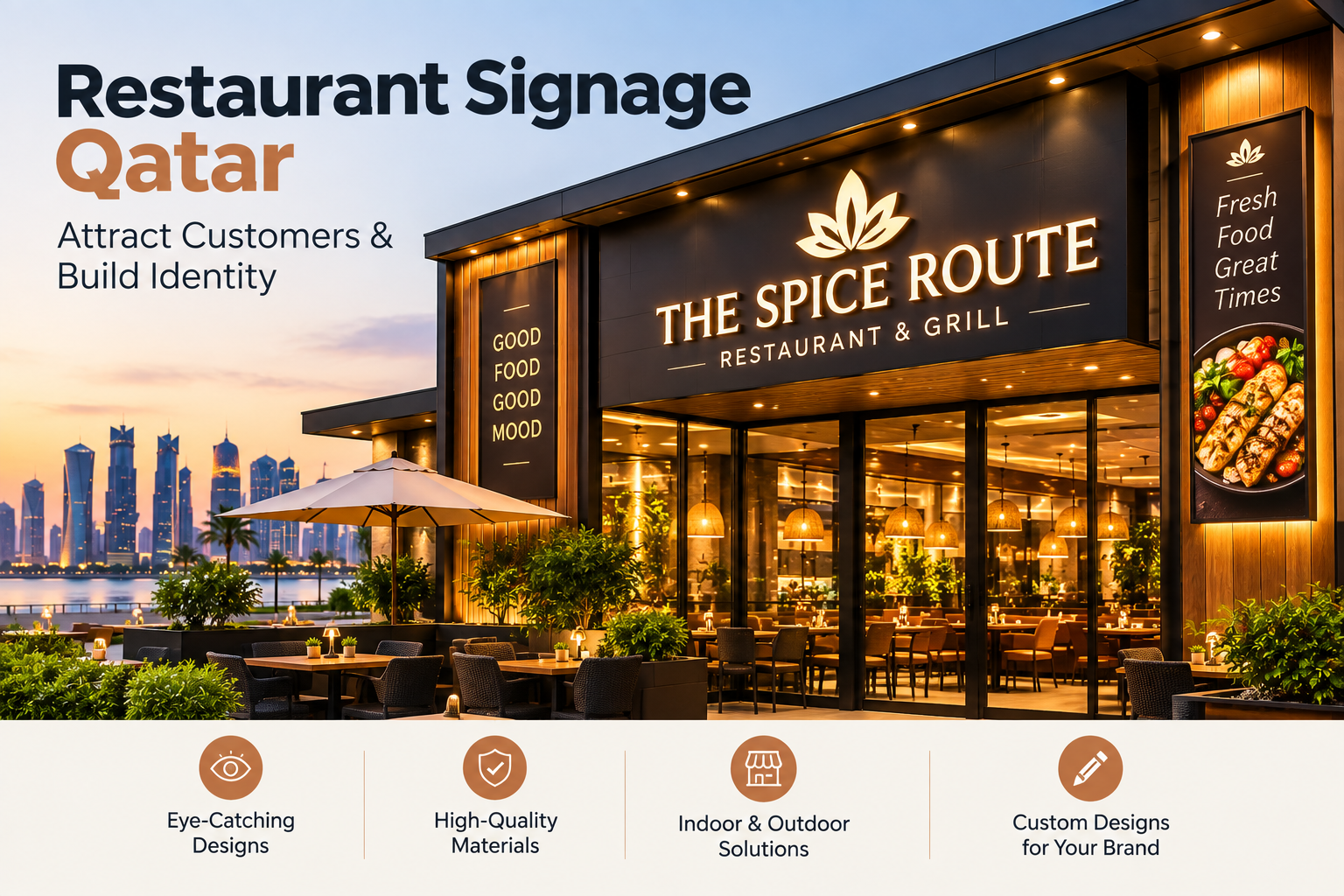 Restaurant Signage Qatar: Attract Customers & Build Identity